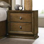 Load image into Gallery viewer, Walnut Finish 2-Drawers Zinc Iron Bronze Metal Knob Nightstand
