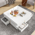 Load image into Gallery viewer, Modern High Gloss White Coffee Table with 4 Drawers
