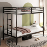 Load image into Gallery viewer, Sturdy Twin Over Twin Bunk Bed Metal Black for Kids and Adult
