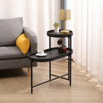 Load image into Gallery viewer, 2-Tier Black Side Table with Storage Sofa Table
