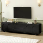 Load image into Gallery viewer, Cream Style Black TV Stand with Arched Doors &amp; 2 Drawers for TVs up to 75&#39;
