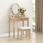 Load image into Gallery viewer, Gold Make Up Vanity Table and Stool Set with Mirror
