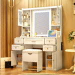 Load image into Gallery viewer, 41.4&#39; Makeup Vanity Desk with Mirror and Lights
