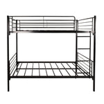 Load image into Gallery viewer, Modern Black Twin over Twin Metal Bunk Bed with Ladder
