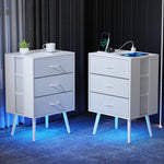 Load image into Gallery viewer, 2 Pack Modern Nightstand with LED Ligh Charging Station
