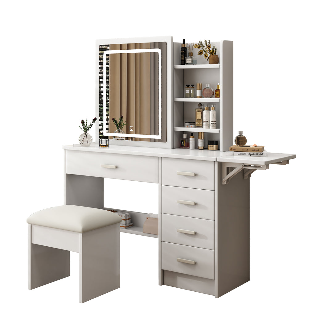 Fashion White Vanity Desk with Mirror and Lights for Makeup