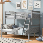 Load image into Gallery viewer, Gray Twin over Full Bunk Bed with ladder Safety Guardrail
