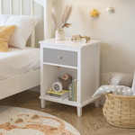 Load image into Gallery viewer, 26.77&#39;&#39;H Wooden Nightstand with One Drawer One Shelf

