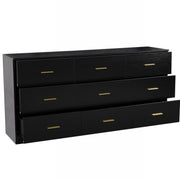 Modern Black 9-Drawer Dresser for Bedroom
