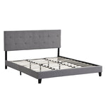 Load image into Gallery viewer, Modern King Size Upholstered Platform Gray Bed Frame
