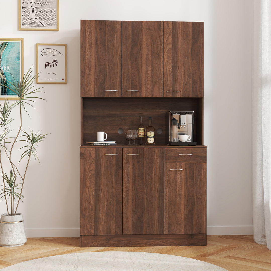 87' Tall Wardrobe & Kitchen Cabinet with 6-Doors