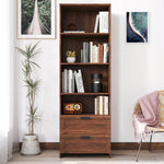 Load image into Gallery viewer, Modern 70.87&#39; Tall 4 Shelf Bookshelf With Drawers
