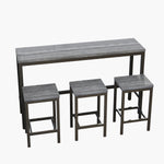 Load image into Gallery viewer, Modern Design Long Gray Dining Table Set with 3 Stools
