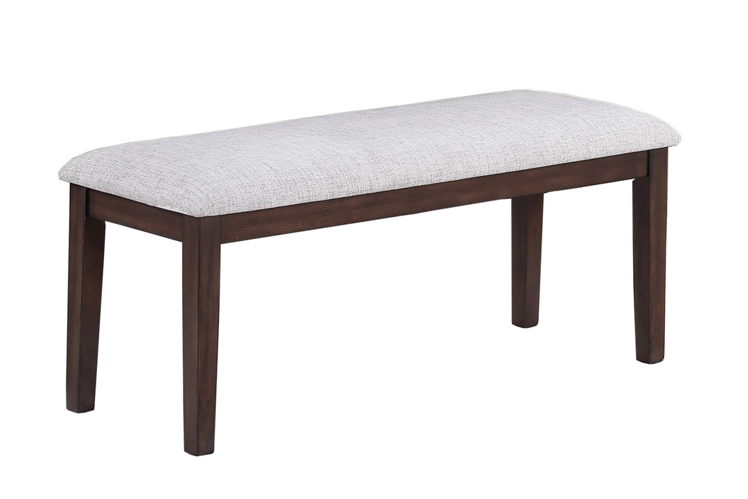 Modern Classic Cushion Padded Seat Walnut Color Bench