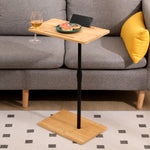 Load image into Gallery viewer, Bamboo Couch Tray Table Height Adjustable Sofa End Side Table with Slots

