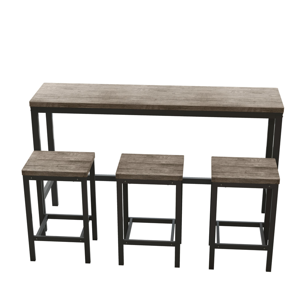 Modern Design Kitchen Dining Table Set with 3 Stools