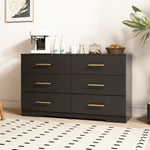 Load image into Gallery viewer, Black Large 6 Drawers Chest Of Drawer Dressers Table With Golden Handle
