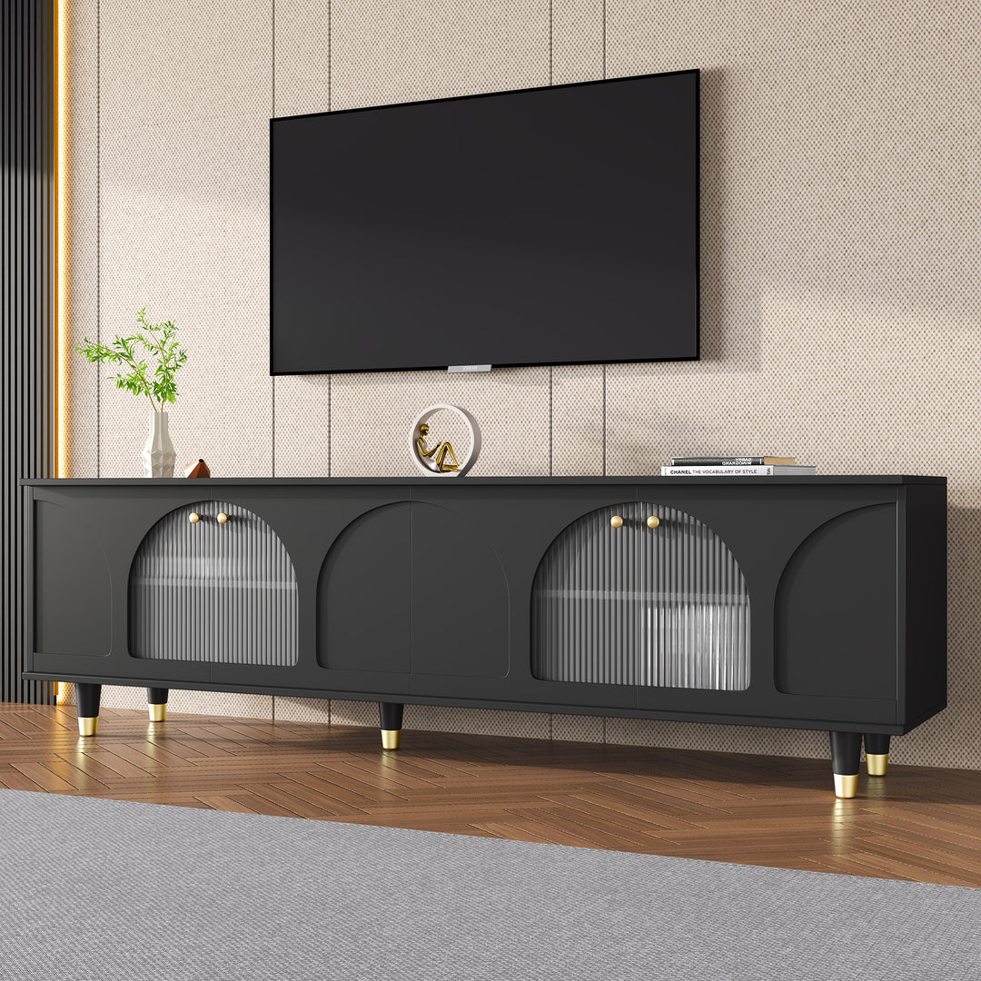Contemporary TV Stand with Adjustable Shelves for TVs Up to 78'