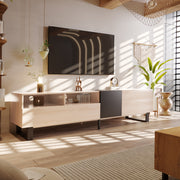 Modern TV Stand for 80'' TV with Double Storage Space