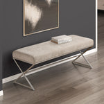 Load image into Gallery viewer, Contemporary Plush Comfort Upholstered Bench Taupe Chenille Seat
