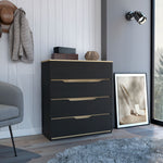 Load image into Gallery viewer, 35&#39;H Black / Light Oak Four Drawers Dresser

