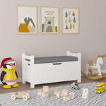 Load image into Gallery viewer, White Kids Toy Box Chest Large Storage Cabinet with Cushion Seat Bench
