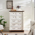 Load image into Gallery viewer, 7 Drawer Dresser Chest for Bedroom with Wooden Base and Riser Trim
