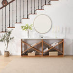 Load image into Gallery viewer, 70.87 inch Farmhouse X Shape Detachable Extra Long Console Table with Storage
