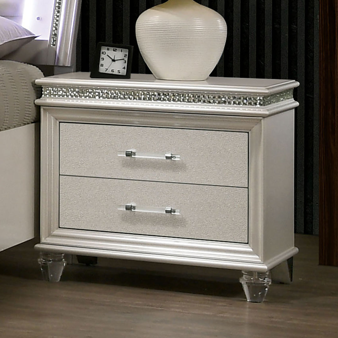 Classic Pearl White 2-Drawer Nightstand