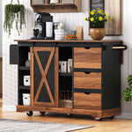 Load image into Gallery viewer, 55.5&#39; Farmhouse Kitchen Island with Drop Leaf
