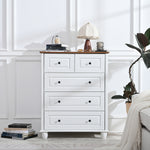 Load image into Gallery viewer, White Tall Chest of 5 Drawer Dresser with Deep Space
