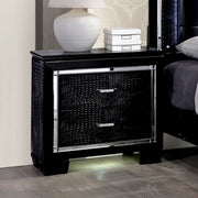 Contemporary LED Light English Dovetail Black Nightstand