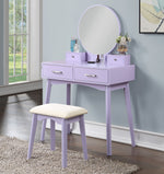 Load image into Gallery viewer, Contemporary Wood Purple Vanity and Stool Set
