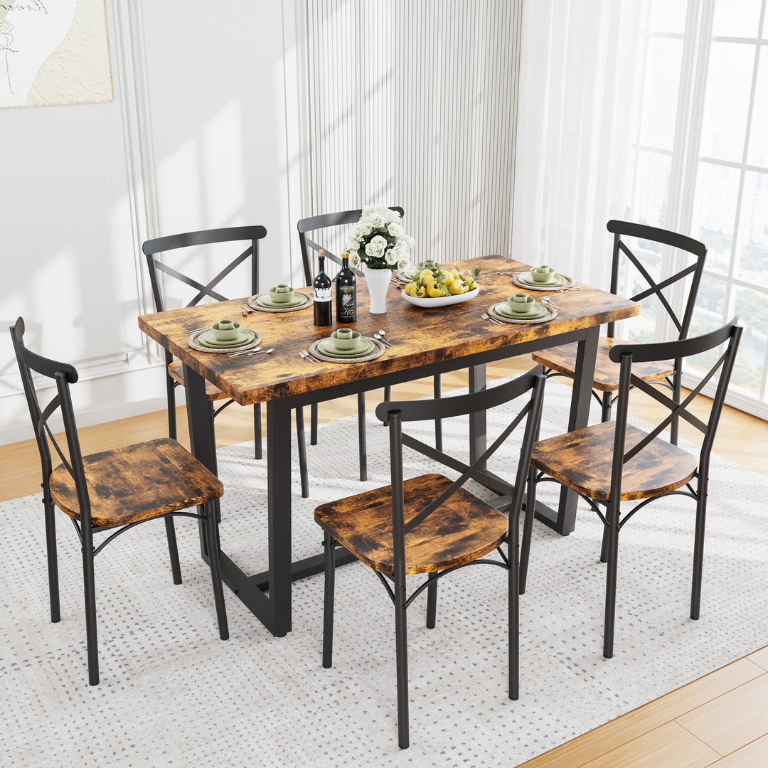 7 Pieces Dining Set 7-Piece Kitchen Table Set