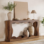 Load image into Gallery viewer, 63&#39; Farmhouse Narrow Brown Console Table with Storage
