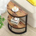 Load image into Gallery viewer, Slim Half Moon 2-Tier Side Table Semi-Circle End Table with Storage Shelf
