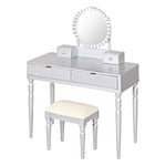 Load image into Gallery viewer, Luxury Height-Adjustable Vanity Desk with Round Mirror
