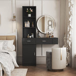 Load image into Gallery viewer, Modern Simple Multi-Layer Storage Black Makeup Vanity Desk
