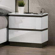 Contemporary 1pc White High Gloss Finish Nightstand