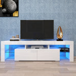 Load image into Gallery viewer, Modern White TV Stand 20 Colors LED TV Stand w/Remote Control Lights
