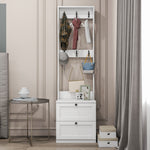 Load image into Gallery viewer, 2-in-1 Coat Rack and Nightstand with Drawer &amp; Hooks
