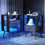 Load image into Gallery viewer, 2 Pack Modern Nightstand with Charging Station
