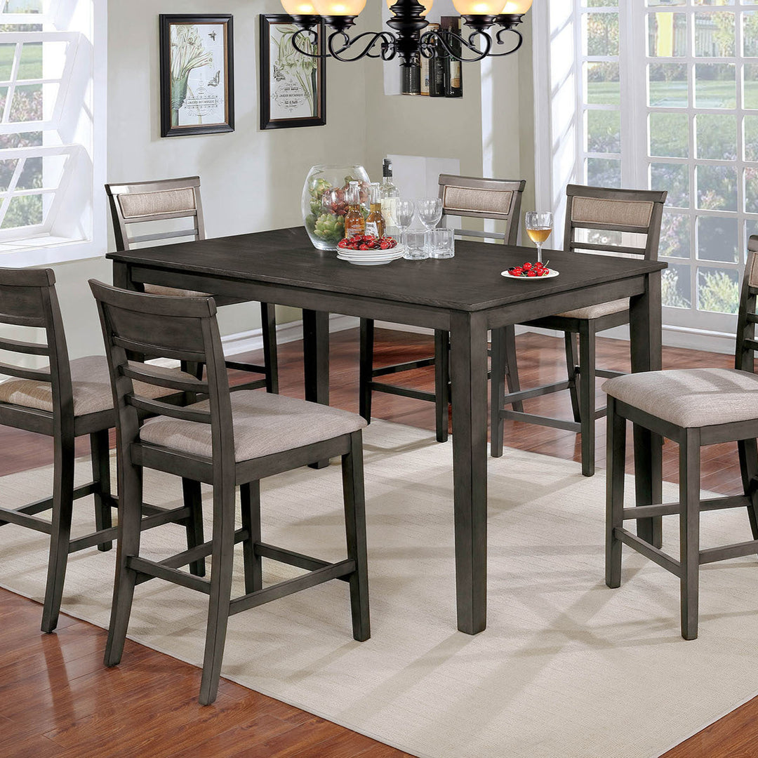 7pc Counter Height Dining Table Set 1x Table 6x Chairs