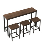Load image into Gallery viewer, Modern Design Long Dining Table Set with 3 Stools
