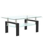 Load image into Gallery viewer, Rectangle Glass Coffee Table Modern Side Center Table
