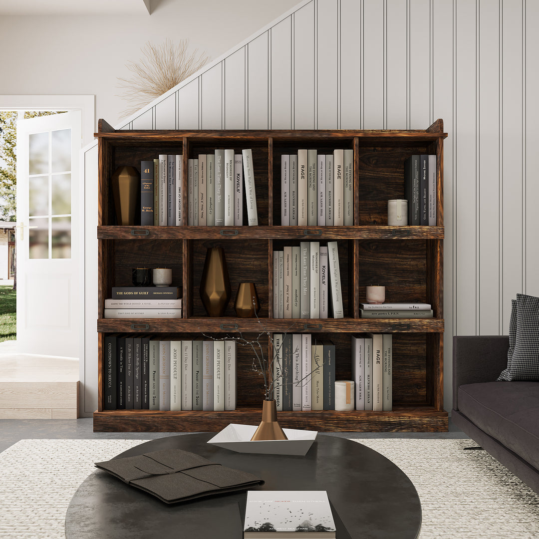 Vintage 5 Tier 10-shelf MDF Bookcase for Home Office