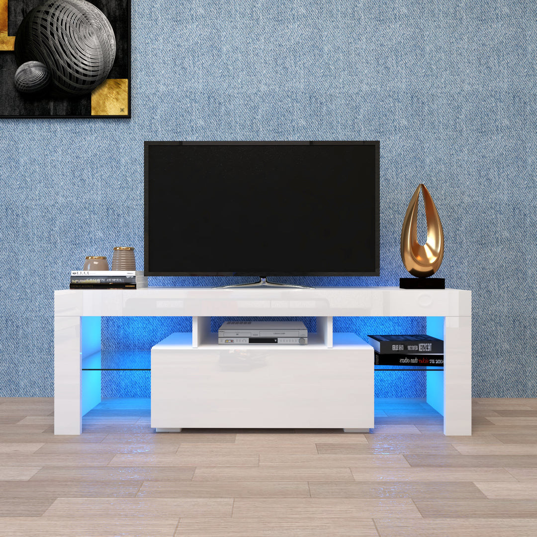 Large Entertainment TV Stand TV Base Stand with LED Light TV Cabinet