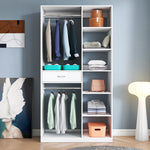 Load image into Gallery viewer, 74.8&#39;&#39; Heigh Stand-Alone Wardrobe with 6 open Shelves
