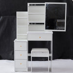 Load image into Gallery viewer, 29.2&#39; Small Space Left Bedside Cabinet Vanity Table With Cushioned Stool
