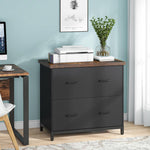 Load image into Gallery viewer, 2-Drawer Lateral Printer Stand Rustic Wood Filing Cabinet for Home Office
